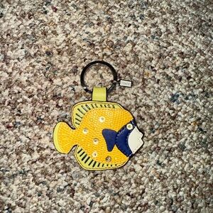 Coach Vibrant Yellow and Navy Fish Keychain